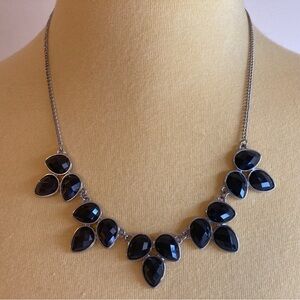 Black and silver vintage style necklace
